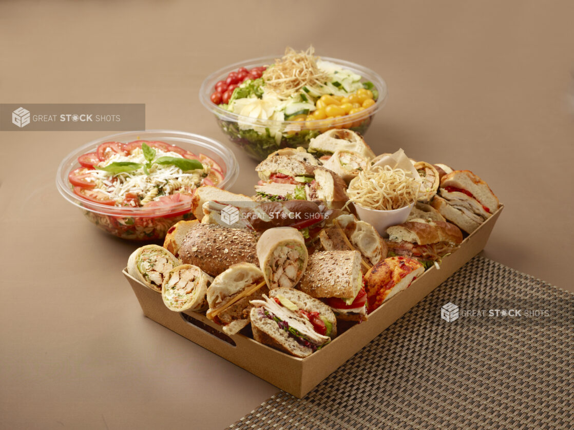 specialty sandwich and salad catering combo