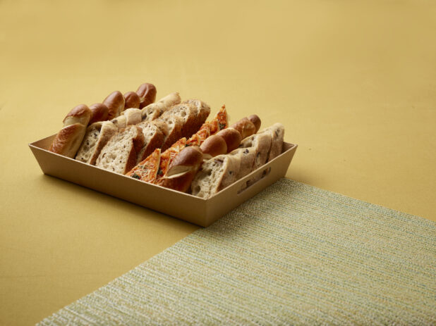 assorted bread basket for catering event