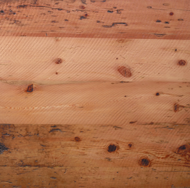 Overhead View of Two-Toned Stained Wood Panels with Lots of Tree Knots for Backgrounds