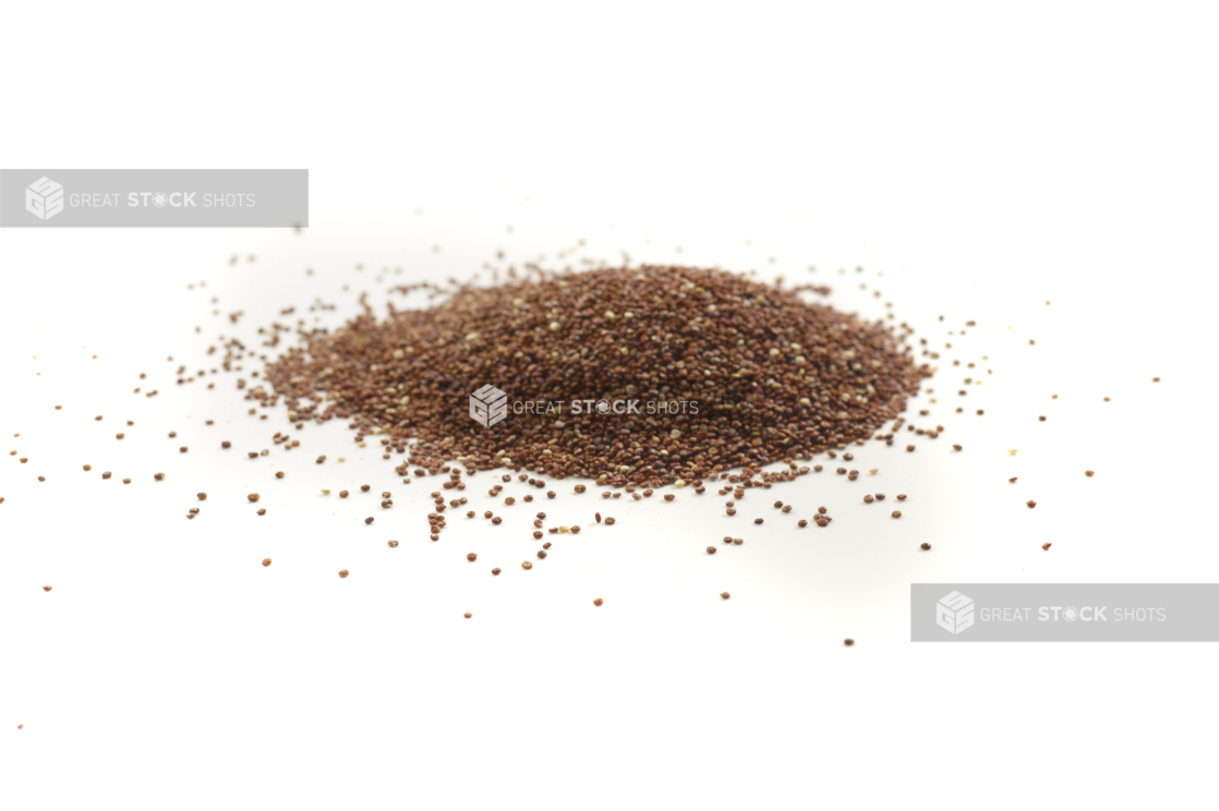 A Pile of Red Quinoa Grains Shot on White for Isolation - Variation