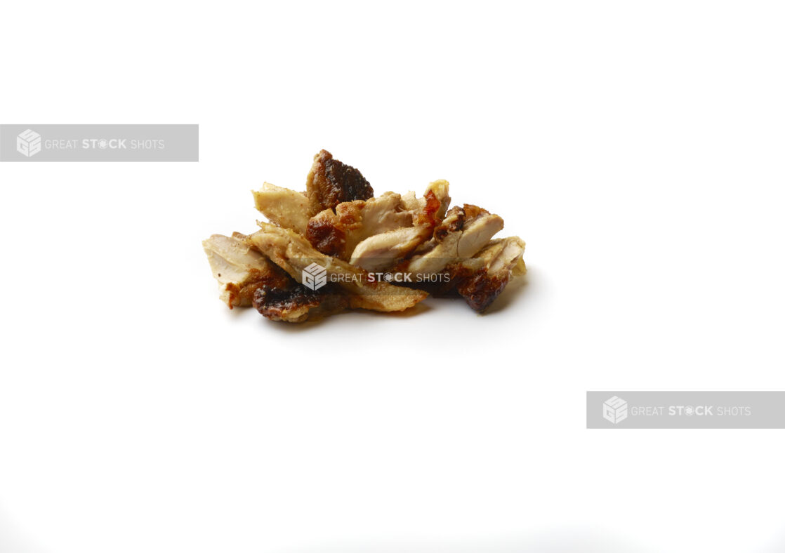 Chicken Shawarma Pieces on a White Background for Isolation