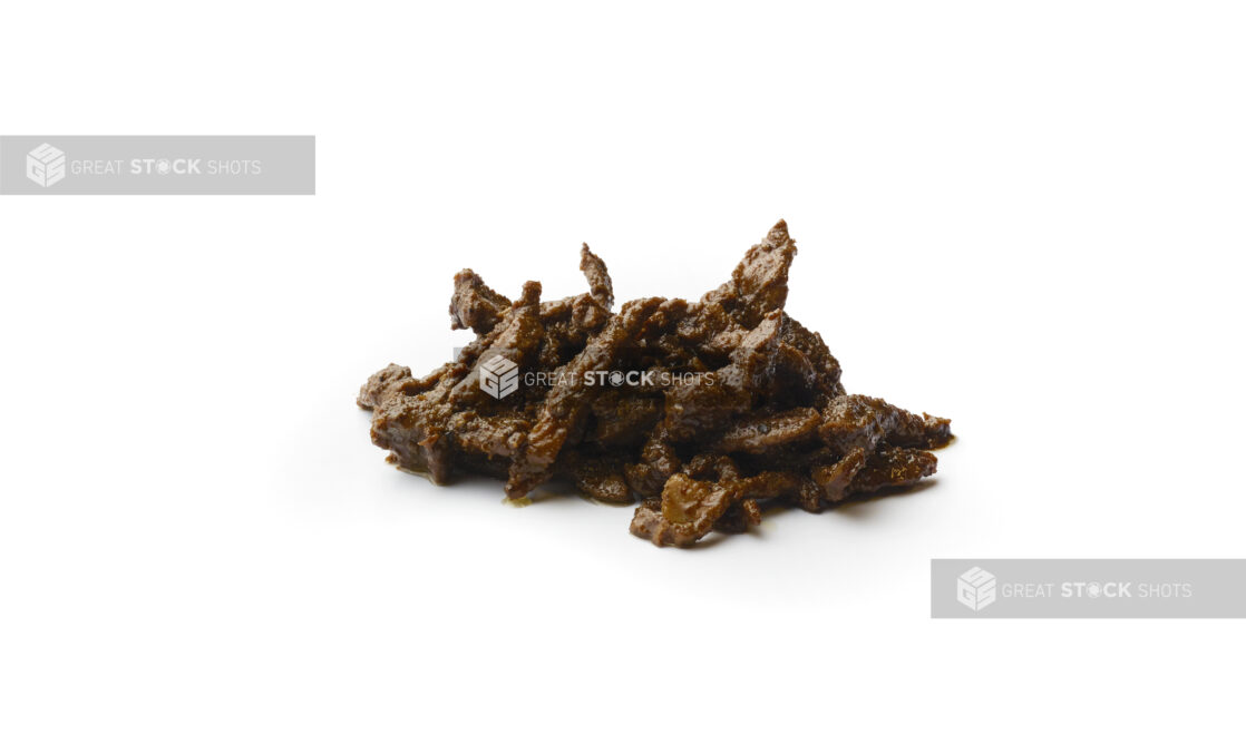 Beef Shawarma Pieces on a White Background for Isolation