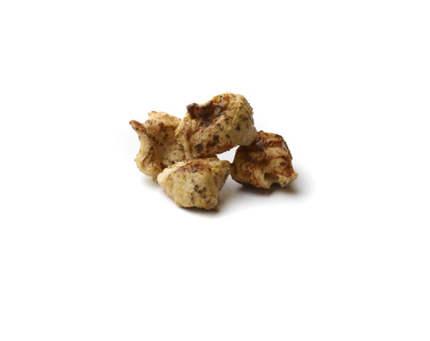 Chicken Souvlaki Pieces on a White Background for Isolation
