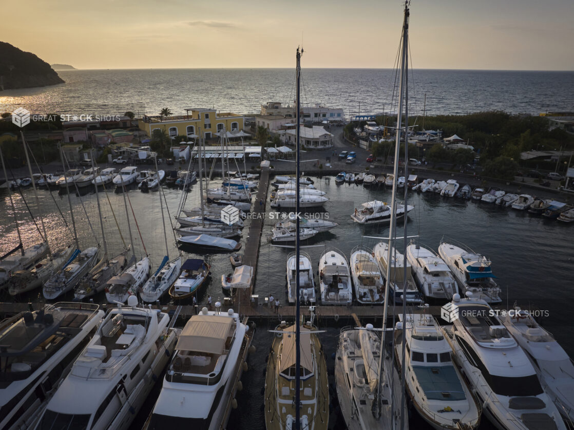 Sunset/sunrise view of an Italian marina