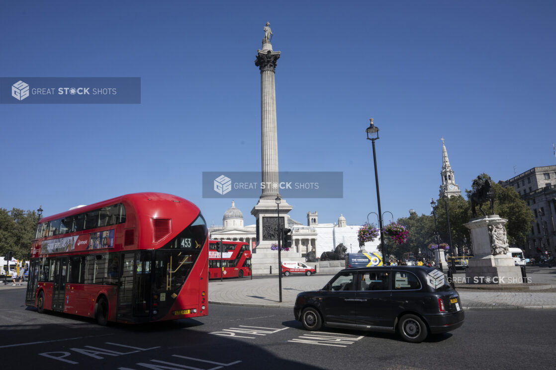 Nelson's Column in Trafalgar Square, London, England