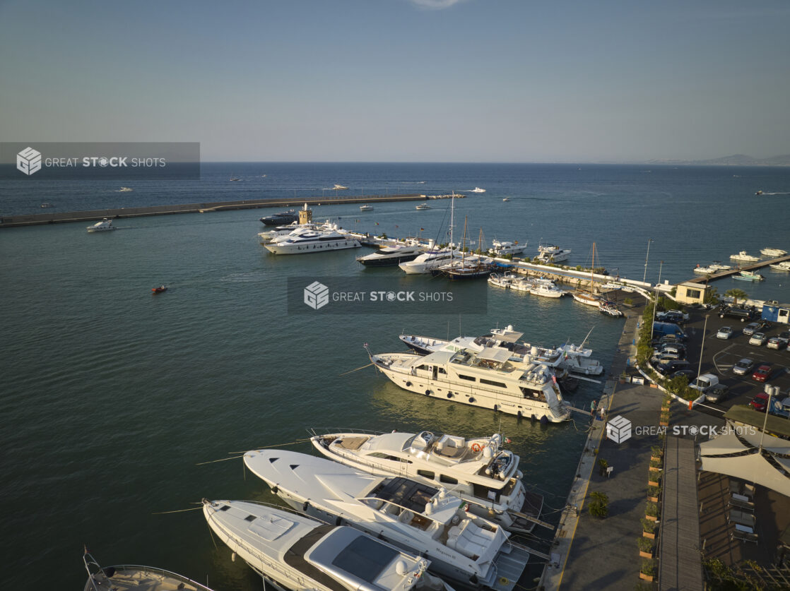 Yachts/boats in a marina on the coast of Italy