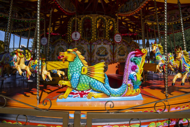 Carousel Ride, Dragon seat, Beautiful Colours