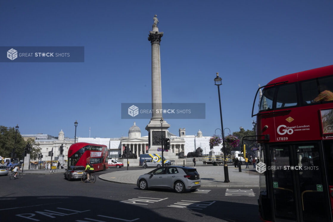 Nelson's Column in Trafalgar Square, London, England