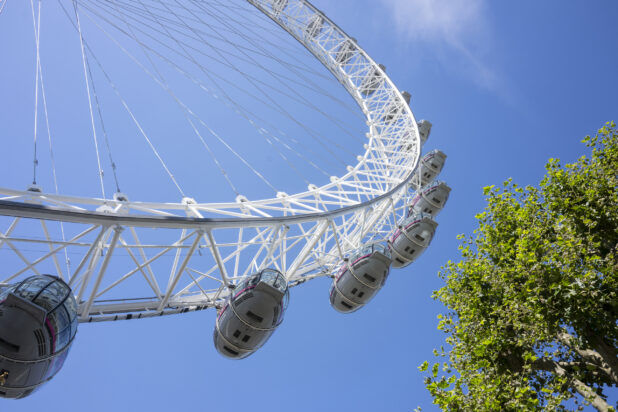 View of the London Eye from below, London, England