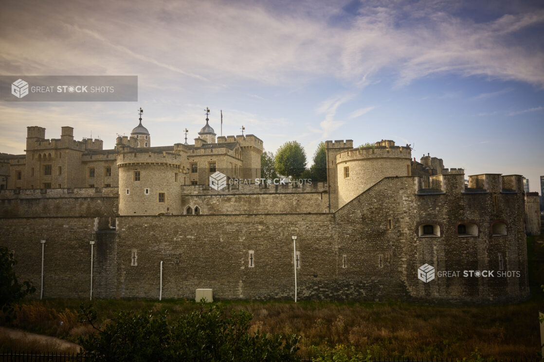 Side view of Tower of London, England