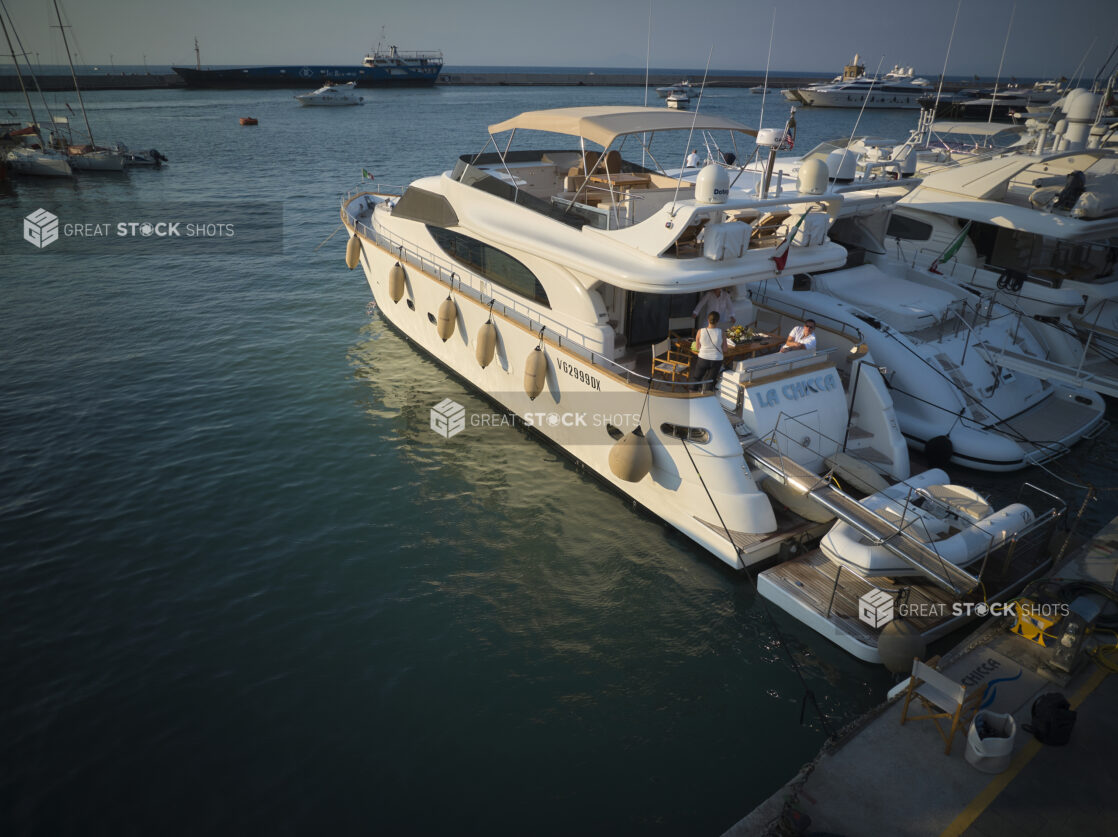 Yachts/boats in a marina on the coast of Italy