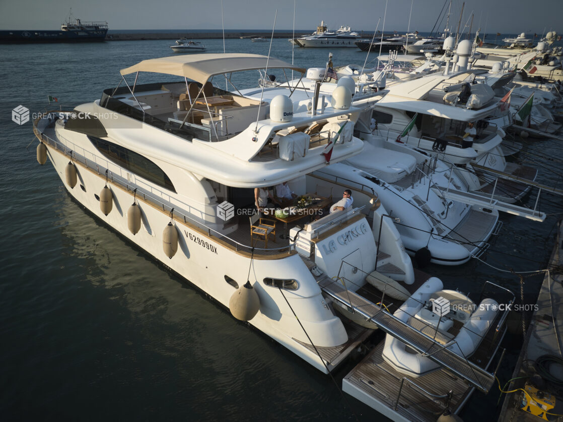 Yachts/boats in a marina on the coast of Italy