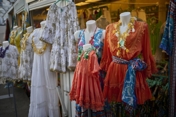 Women's clothing on mannequins, vacation clothing, Amalfi coast, Italy