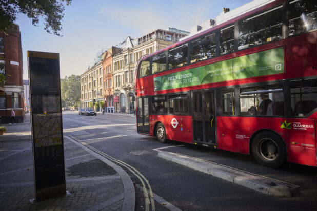 Double decker bus on a London, England street