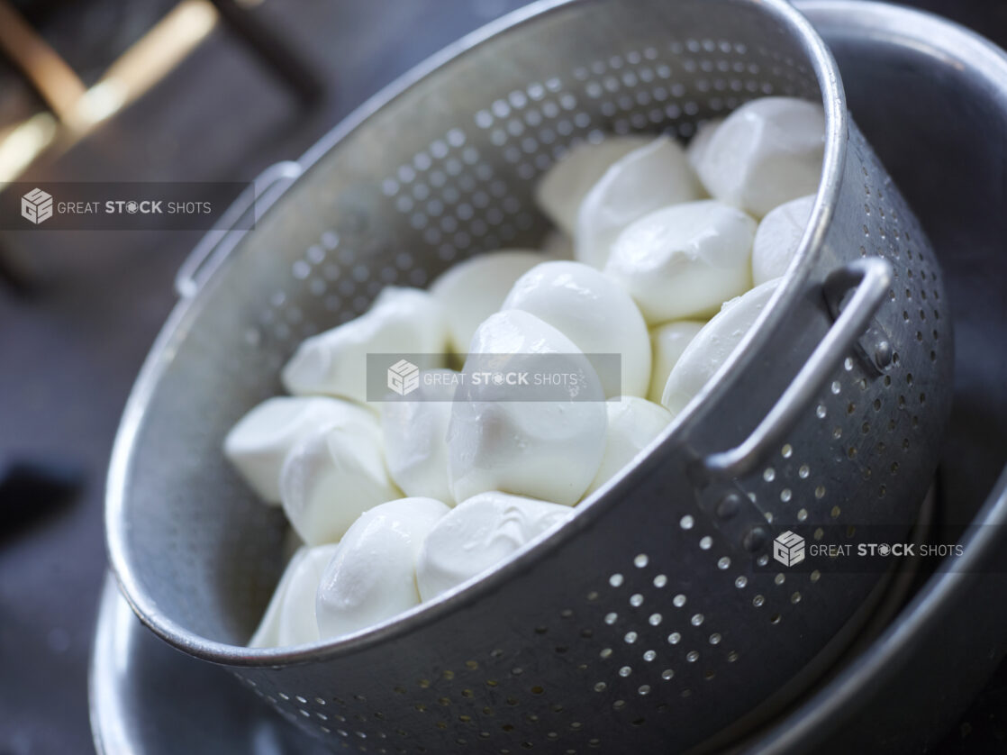 Fresh Mozzarella In Colander