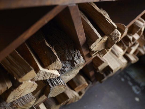 Racks of Fire Wood for Wood-burning Oven - Close Up