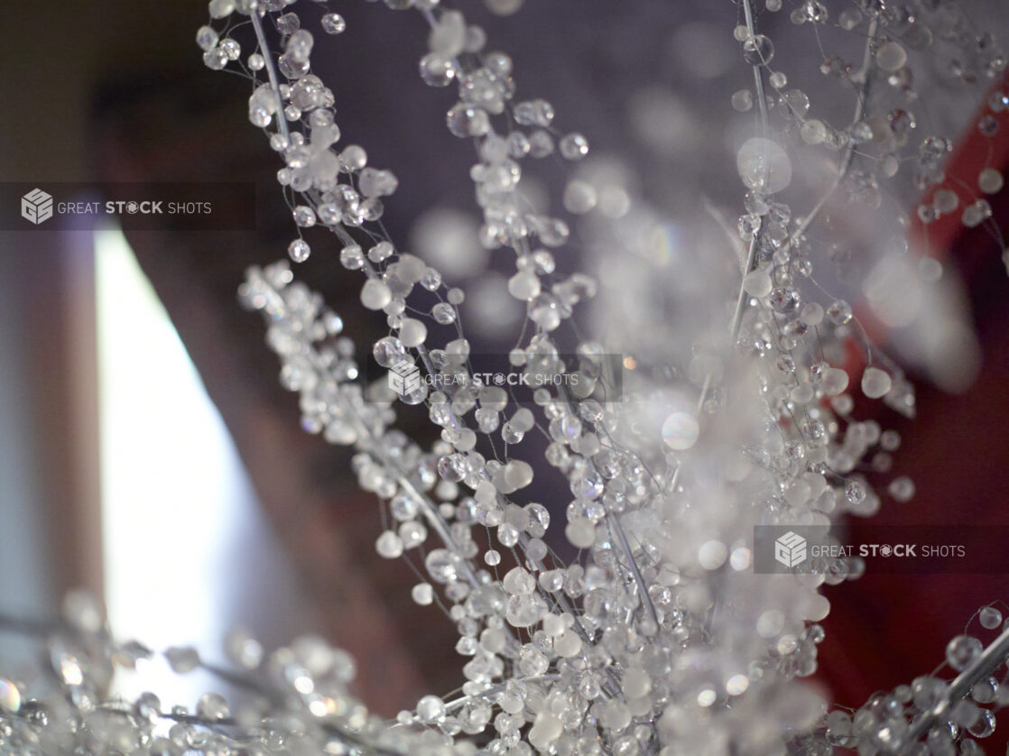 glass bead and metal wire bouquet decoration for an event