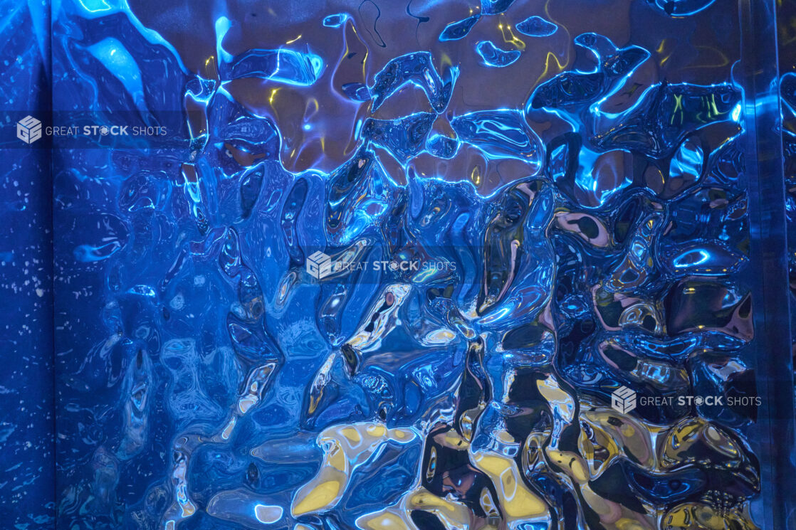 Close Up of Water in a Glass Aquarium Interior Decoration in a Hotel Lobby