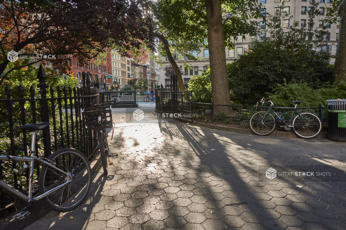 View of a Deserted Entrance to Central Park During the Pandemic Lockdowns in New York City