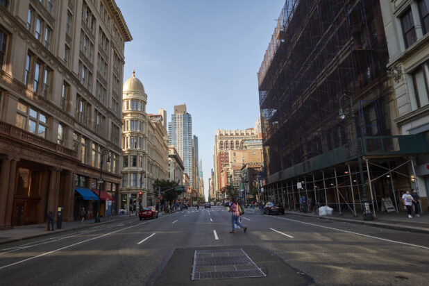 View Down a Manhattan Road in New York City, with the Landmark O'Neill Building in the Ladies' Mile Historic District