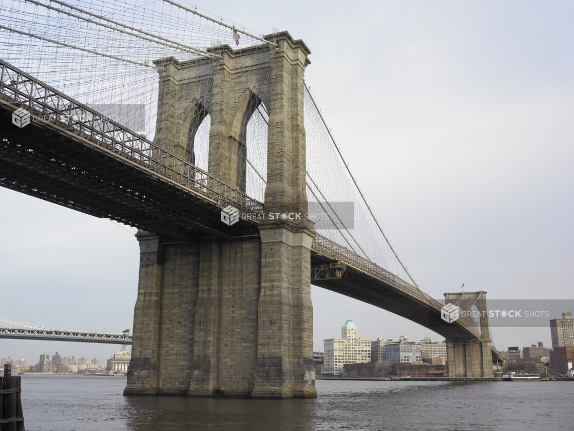 South East View Down the Brooklyn Bridge in Manhattan, New York City – Variation 4