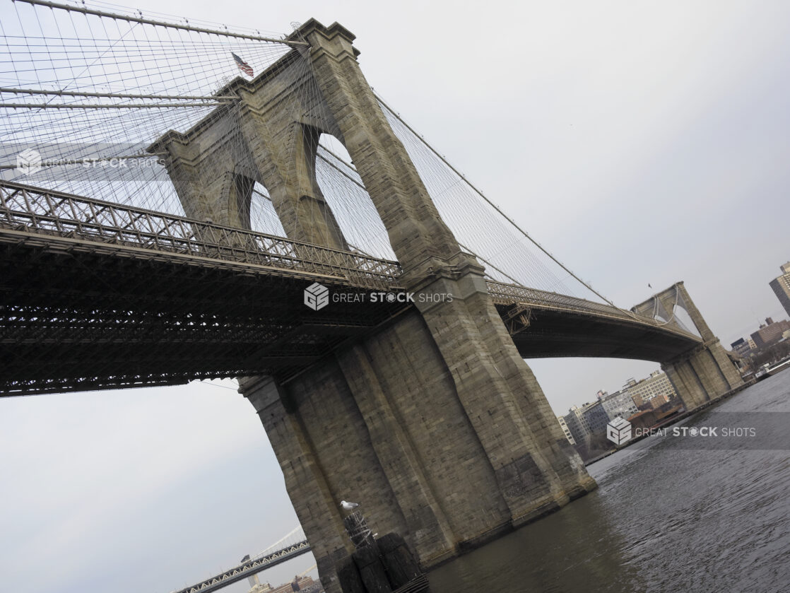 South East View Down the Brooklyn Bridge in Manhattan, New York City – Variation 5