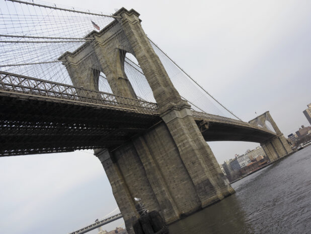 South East View Down the Brooklyn Bridge in Manhattan, New York City – Variation 5