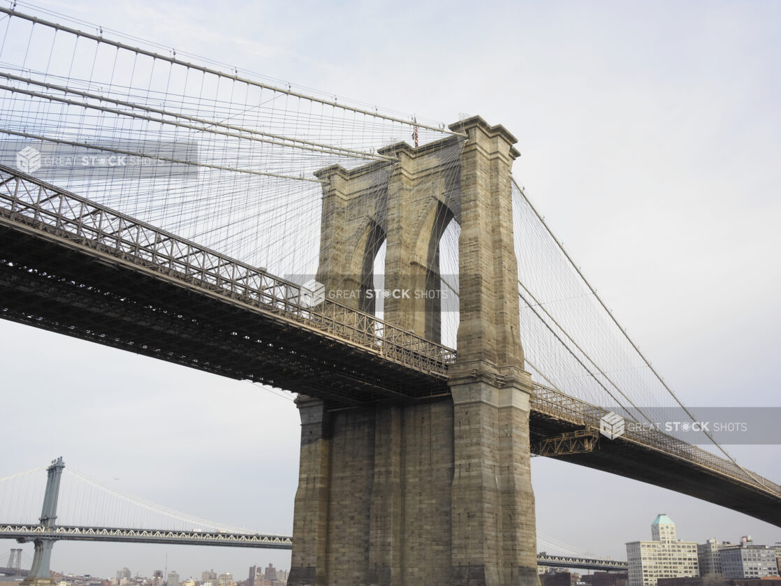 View of a Suspension Tower for Brooklyn Bridge in Manhattan, New York City – Variation4