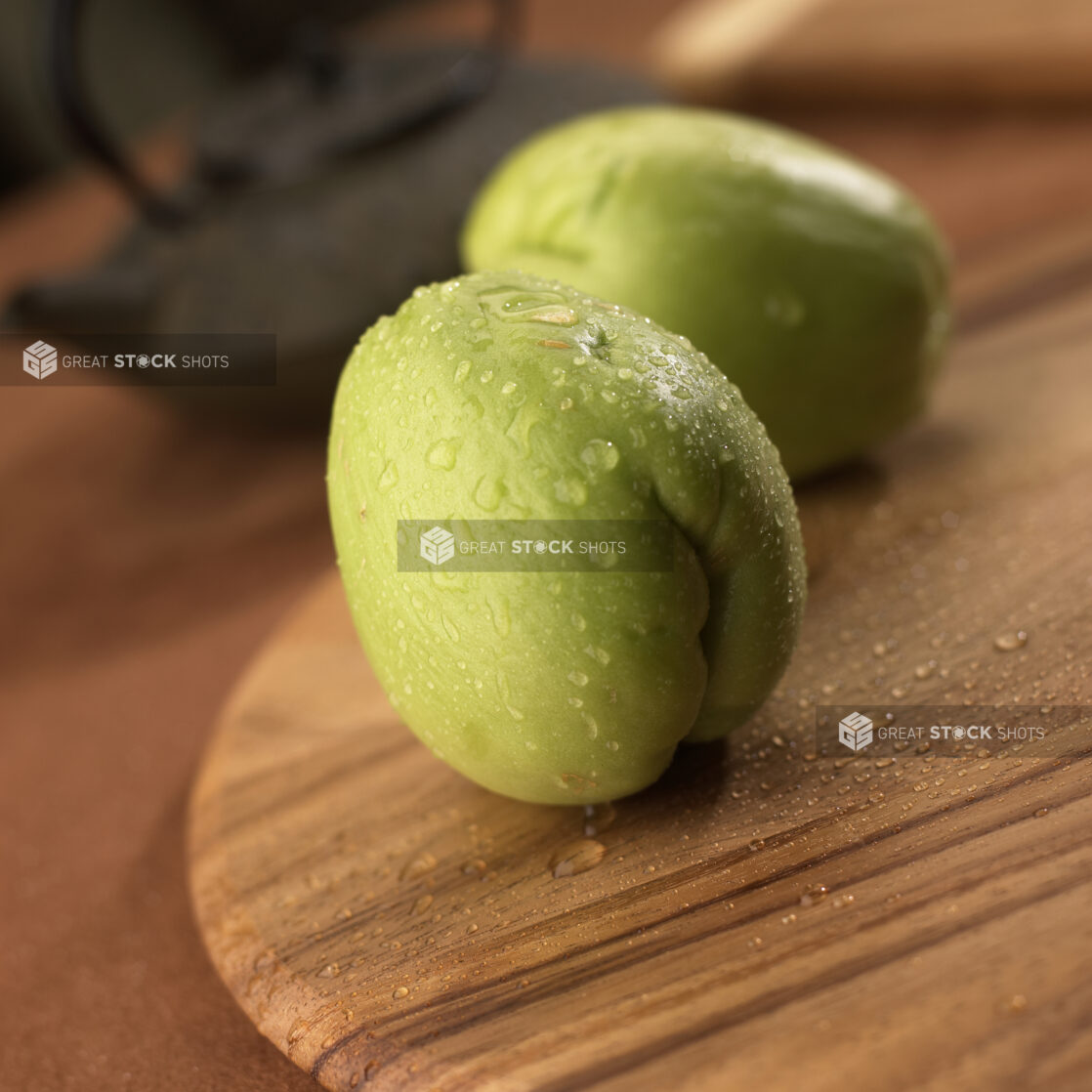 Close Up Whole Chayote Gourd on a Wooden Board