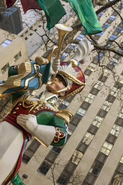 Christmas Figurine of a Giant Toy Solder Playing a Trumpet at Rockefeller Center in Manhattan, New York City