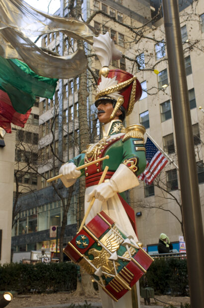 Christmas Figurine of a Giant Toy Solder Playing a Drum at Rockefeller Center in Manhattan, New York City