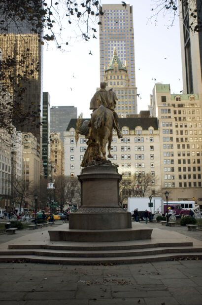 Rear View of the Sherman Memorial Statue and the Goddess Nike in the Grand Army Plaza, Central Park, New York City