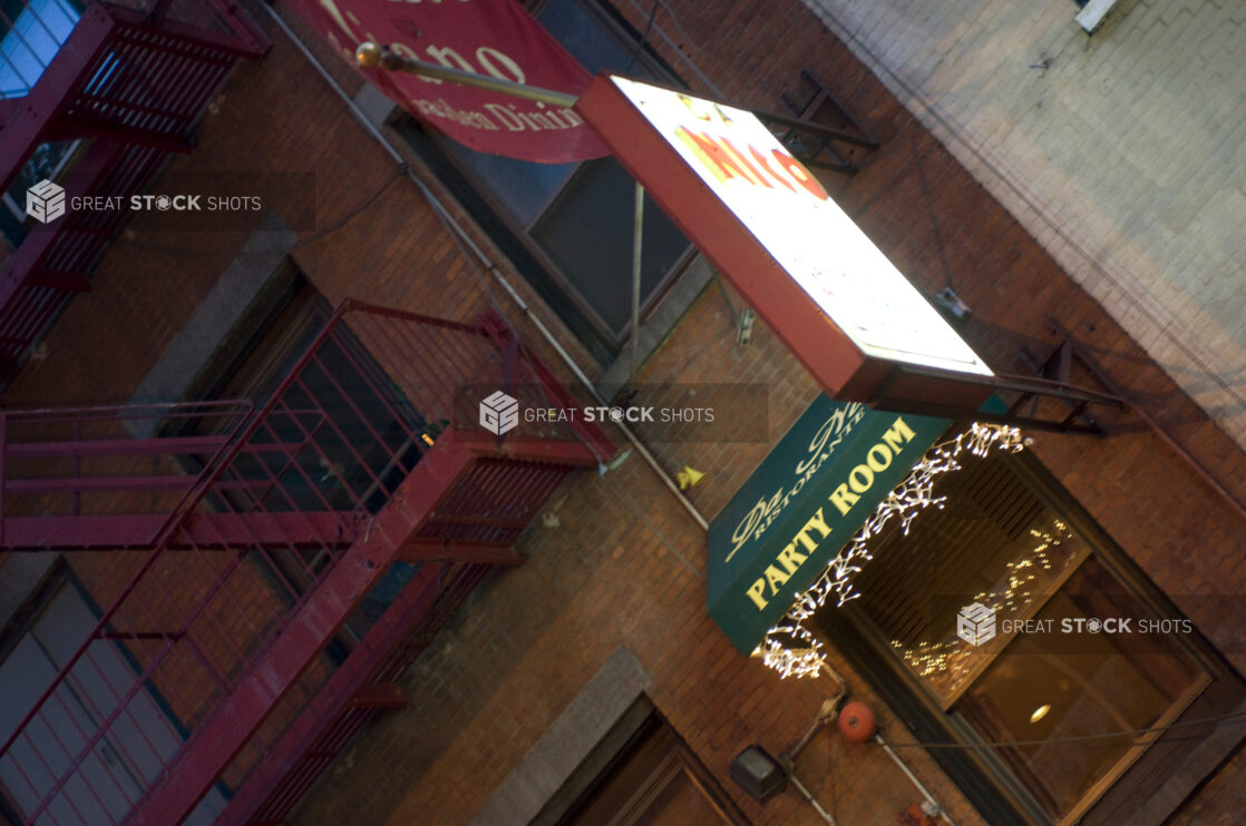 View of the Exterior Upper Floors of the Da Nico Ristorante Building in Little Italy, Manhattan, New York City - Variation