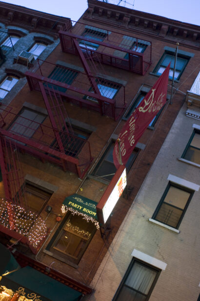 View of the Exterior Upper Floors of the Da Nico Ristorante Building in Little Italy, Manhattan, New York City