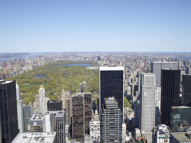 Aerial View of Manhattan, New York City with Buildings Surrounding Central Park - Variation