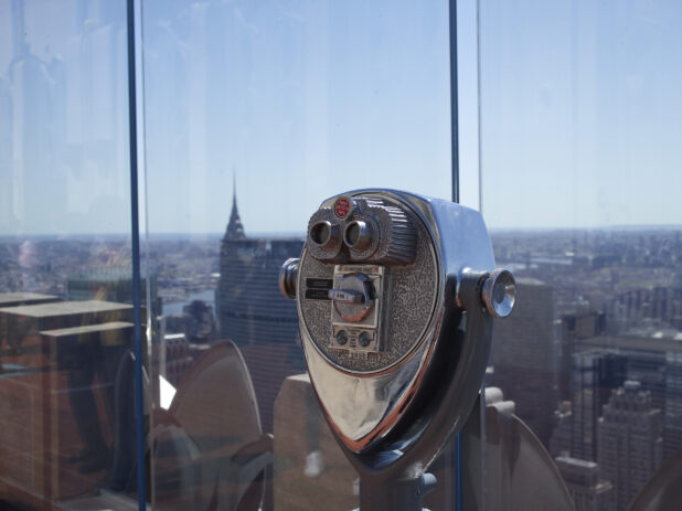 Coin-Operated Binoculars on the Viewing Platform at the Top of Rockefeller Center in Manhattan, New York City