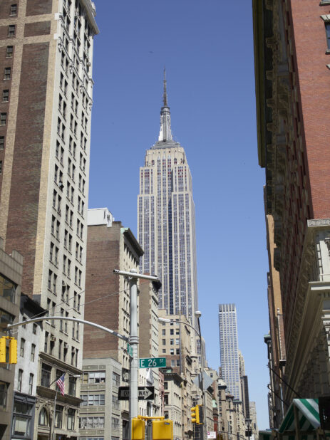 View from East 26th Street Up to the Empire State Building in Manhattan, New York City