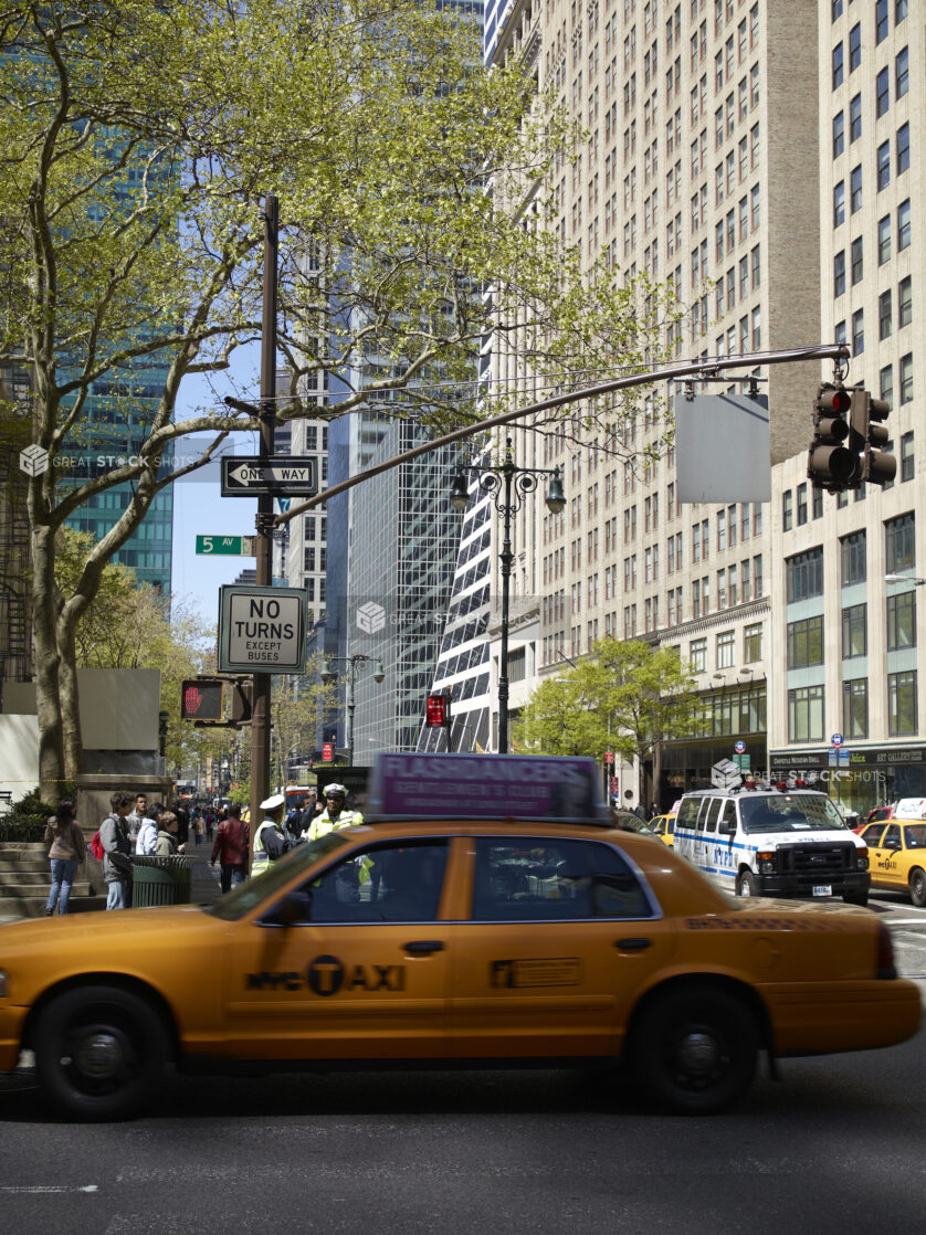 View of a Busy Street Corner on Fifth Avenue in Manhattan, New York City - Variation