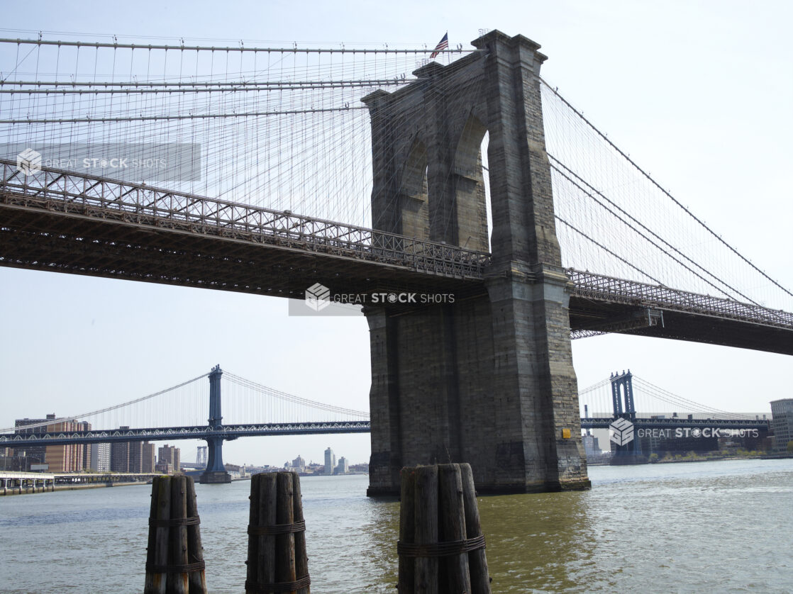View of a Suspension Tower for Brooklyn Bridge in Manhattan, New York City – Variation3