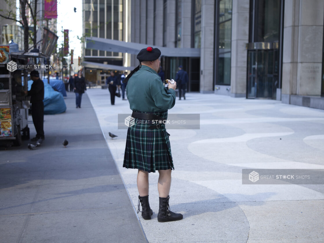Gentleman Wearing a Kilt for the Tartan Day Parade in New York City