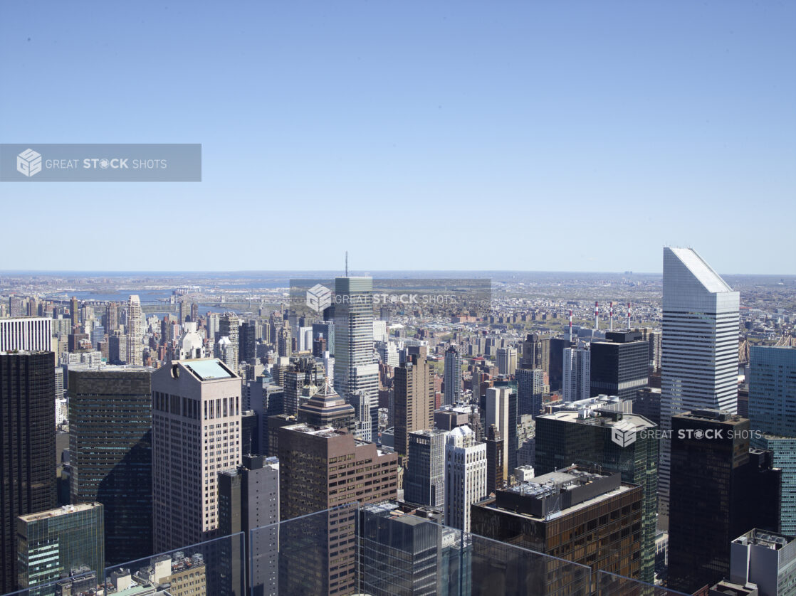Aerial View of Skyscrapers and Office Towers in Manhattan, New York City