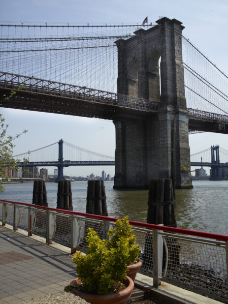View of the Brooklyn Bridge from the South Street Seaport in Manhattan, New York City - Variation