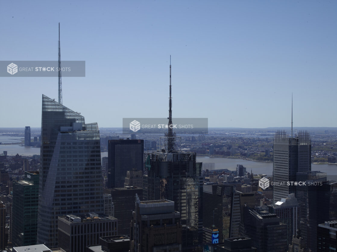 Observation Deck Aerial View of Office Towers and Cityscape of Manhattan, New York City