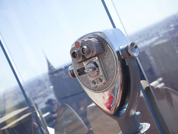 Close Up of a Coin-Operated Binocular at the Top of the Deck at the Rockefeller Center in Manhattan, New York City