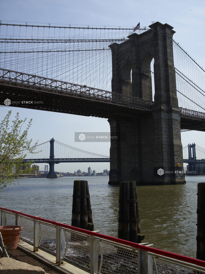 View of the Brooklyn Bridge from the South Street Seaport in Manhattan, New York City - Variation 3