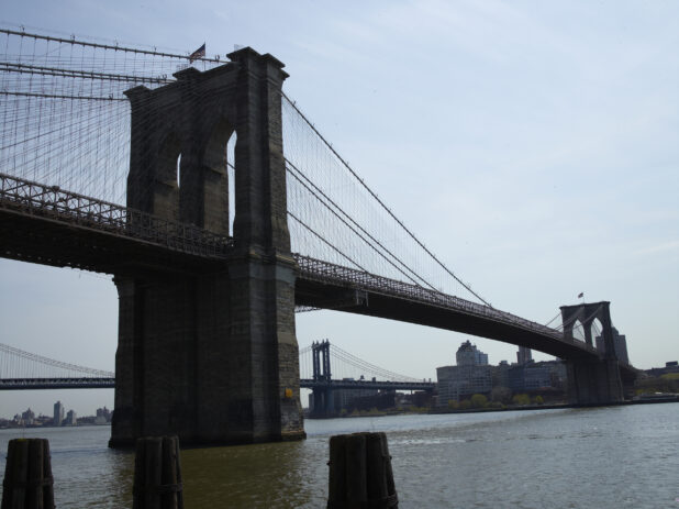 South East View Down the Brooklyn Bridge in Manhattan, New York City – Variation 3
