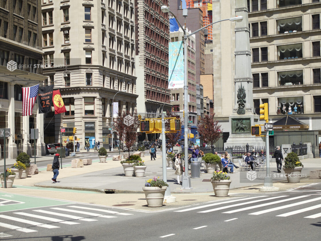 View of Public Space at Fifth Avenue and Broadway in Manhattan, New York City