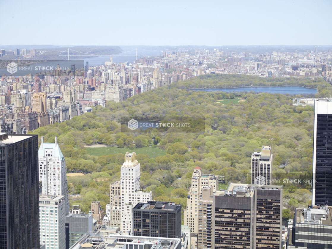 Aerial View of Manhattan, New York City with Buildings Surrounding Central Park – Variation 2