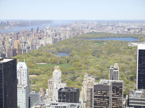 Aerial View of Manhattan, New York City with Buildings Surrounding Central Park – Variation 2