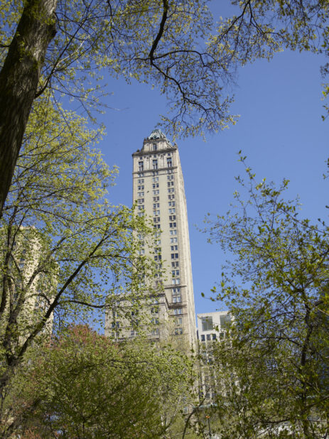 View of The Pierre Hotel from Central Park in Manhattan, New York City